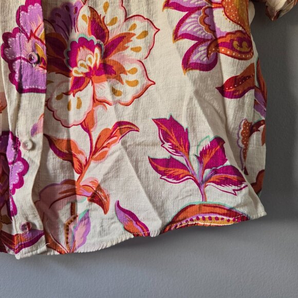 Mango Floral Button Up Top Small - Picture 3 of 5